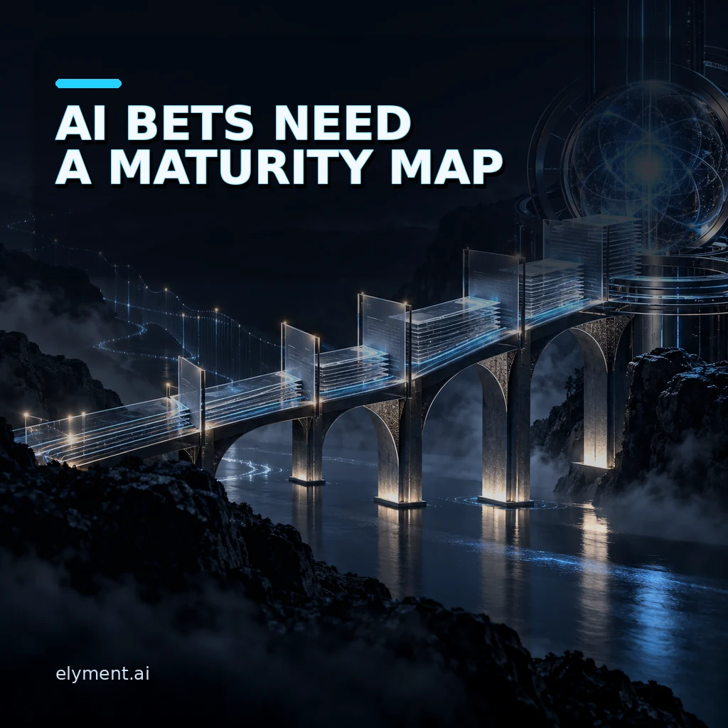 A luminous AI core is connected to staggered bond-note layers by a dark architectural bridge, illustrating financing maturities and concentration risk.